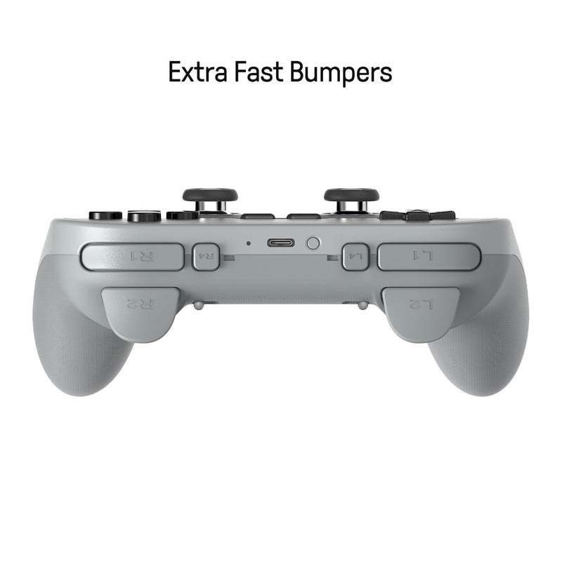 8Bitdo وحدة تحكم بلوتوث Pro 3 مع أزرار ABXY قابلة للتبديل، عصي TMR، زناد تأثير هول، أزرار خلفية احترافية، قاعدة شحن، لجهاز Switch/Switch 2، ويندوز، أبل، SteamOS، أندرويد - رمادي - Image 3